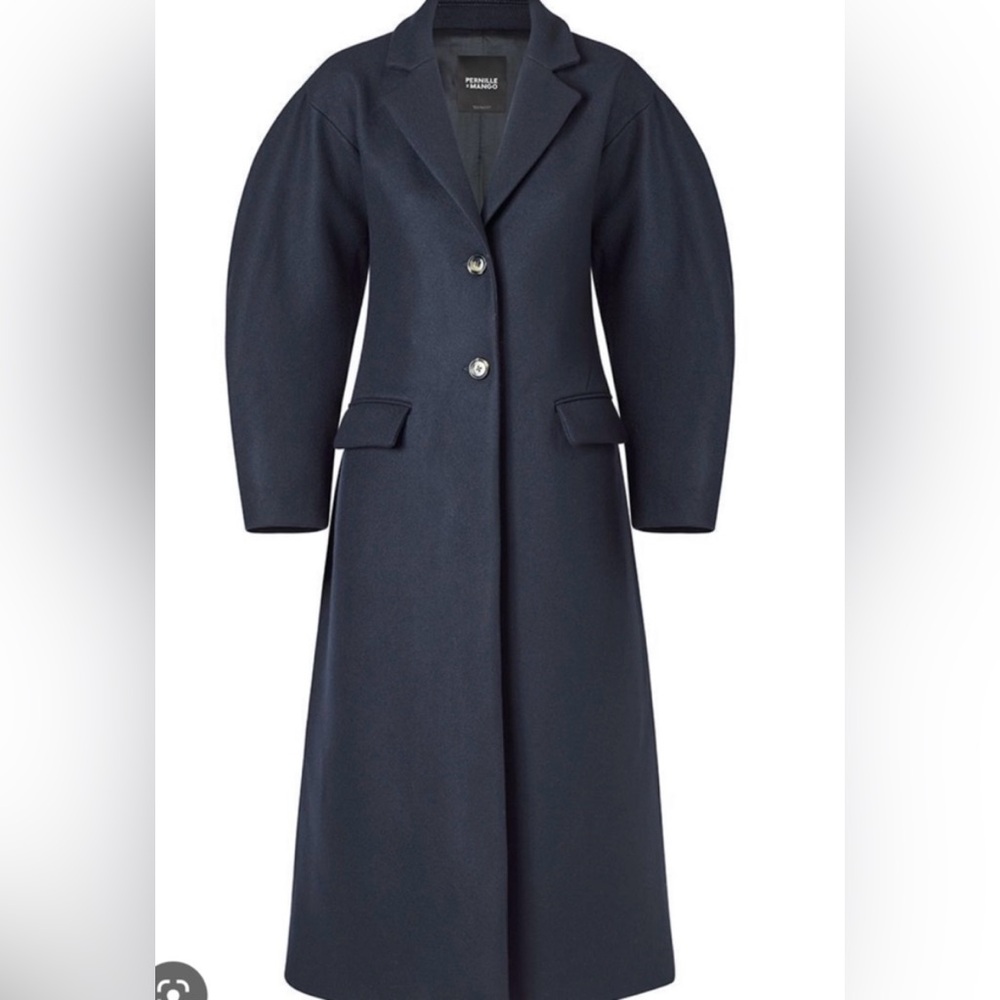 Mango x Pernille Navy Wool Coat, Small